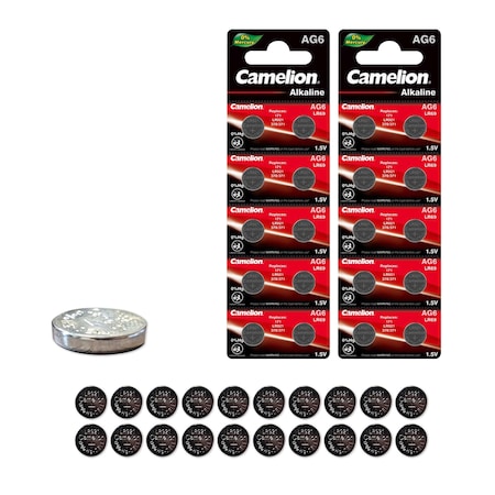 Camelion AG6 1.5V Alkaline Button Cell Battery 20PK AG6-BP10-2